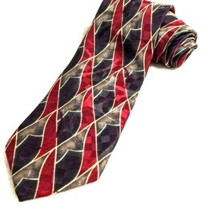 Vintage Men's 100% Silk Abstract Print Tie by Status